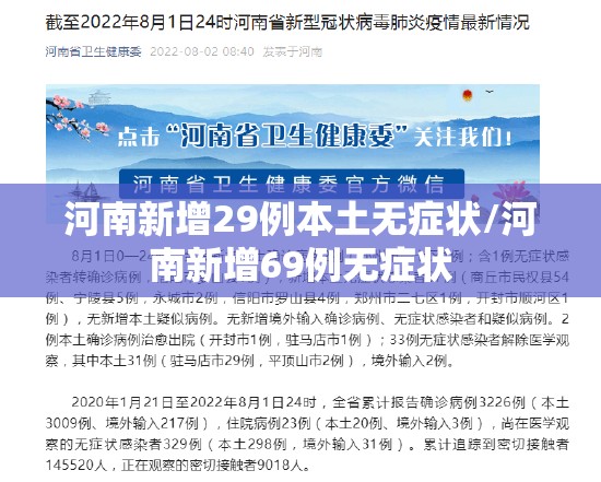 河南新增29例本土无症状/河南新增69例无症状 河南新增29例本土无症状/河南新增69例无症状