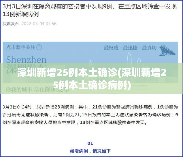 深圳新增25例本土确诊(深圳新增25例本土确诊病例) 深圳新增25例本土确诊(深圳新增25例本土确诊病例)
