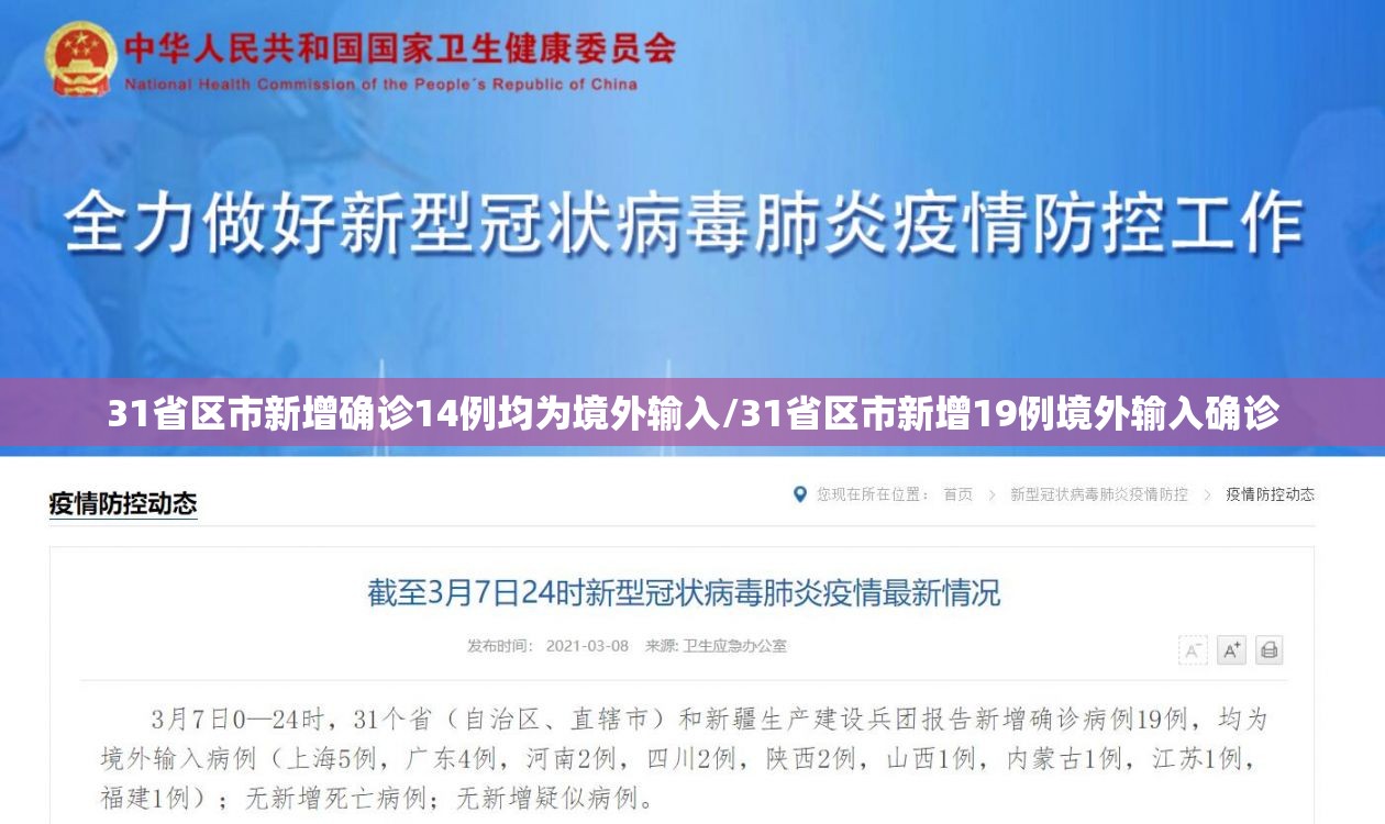 31省区市新增确诊14例均为境外输入/31省区市新增19例境外输入确诊