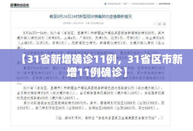 【31省新增确诊11例，31省区市新增11例确诊】