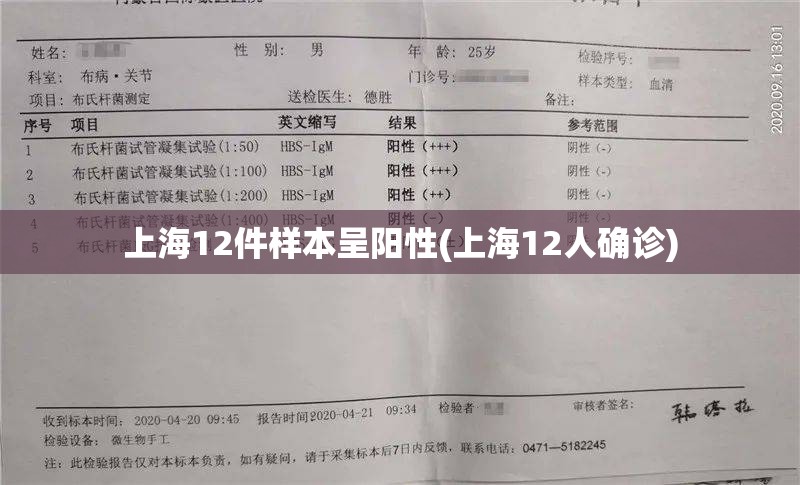 上海12件样本呈阳性(上海12人确诊) 上海12件样本呈阳性(上海12人确诊)