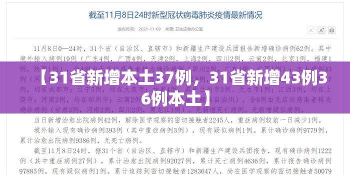 【31省新增本土37例，31省新增43例36例本土】