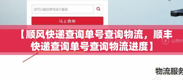 【顺风快递查询单号查询物流，顺丰快递查询单号查询物流进度】