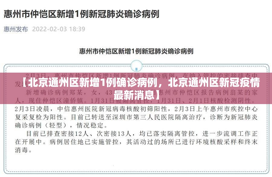 【北京通州区新增1例确诊病例,北京通州区新冠疫情最新消息】 【北京通州区新增1例确诊病例,北京通州区新冠疫情最新消息】