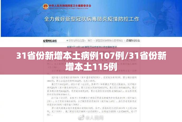 31省份新增本土病例107例/31省份新增本土115例