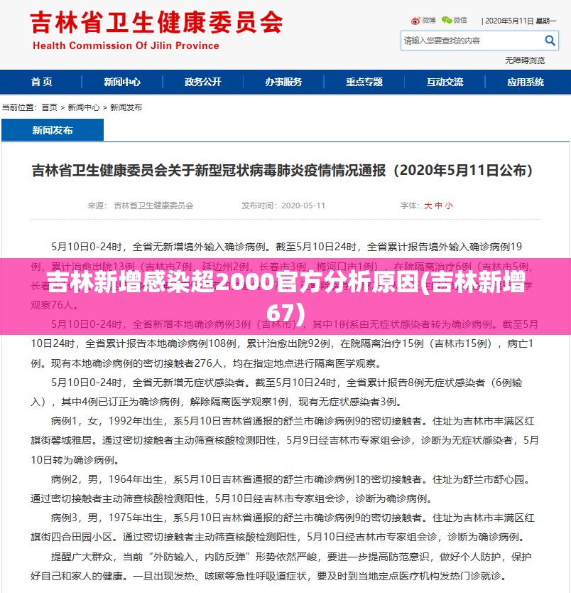 吉林新增感染超2000官方分析原因(吉林新增67) 吉林新增感染超2000官方分析原因(吉林新增67)