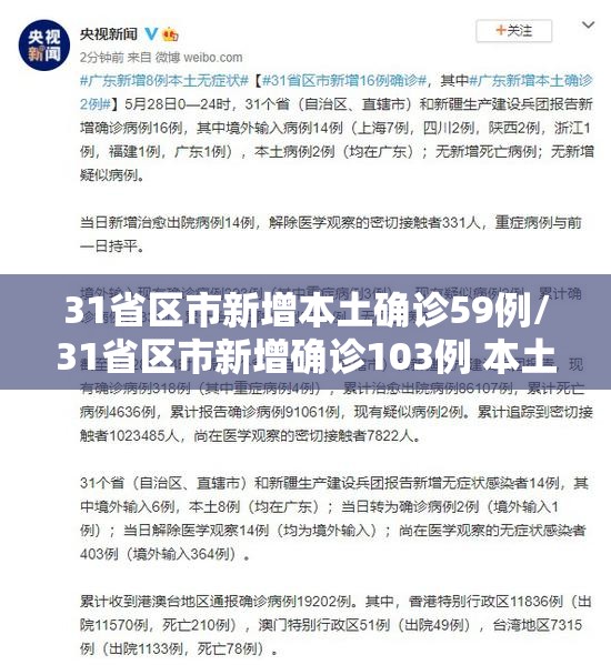 31省区市新增本土确诊59例/31省区市新增确诊103例 本土94例