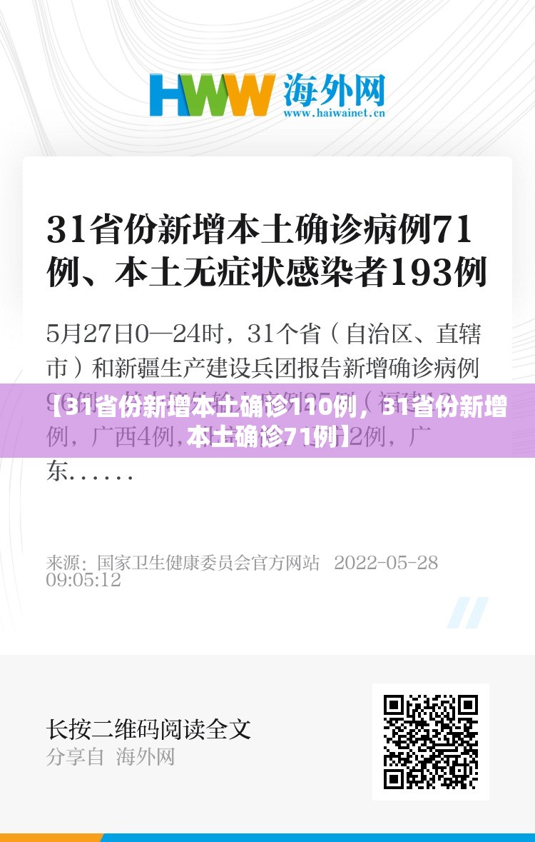 【31省份新增本土确诊110例，31省份新增本土确诊71例】