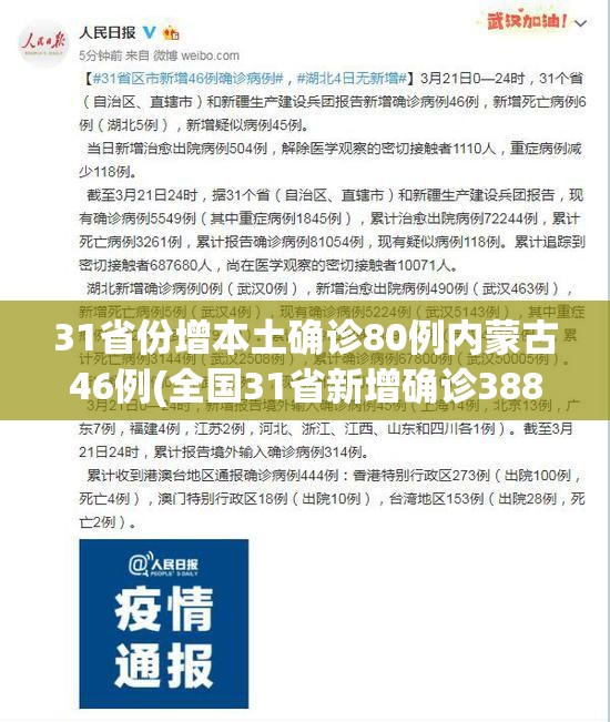 31省份增本土确诊80例内蒙古46例(全国31省新增确诊3887例内蒙古病例)