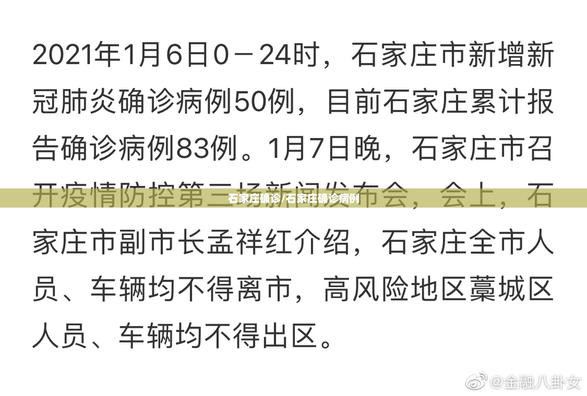 石家庄确诊/石家庄确诊病例