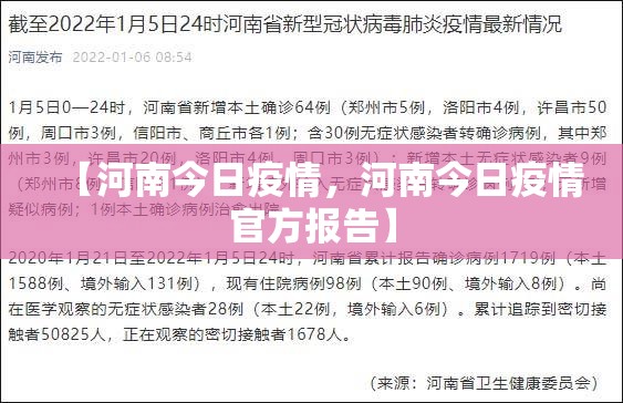 【河南今日疫情，河南今日疫情官方报告】