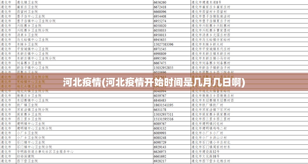 河北疫情(河北疫情开始时间是几月几日啊)
