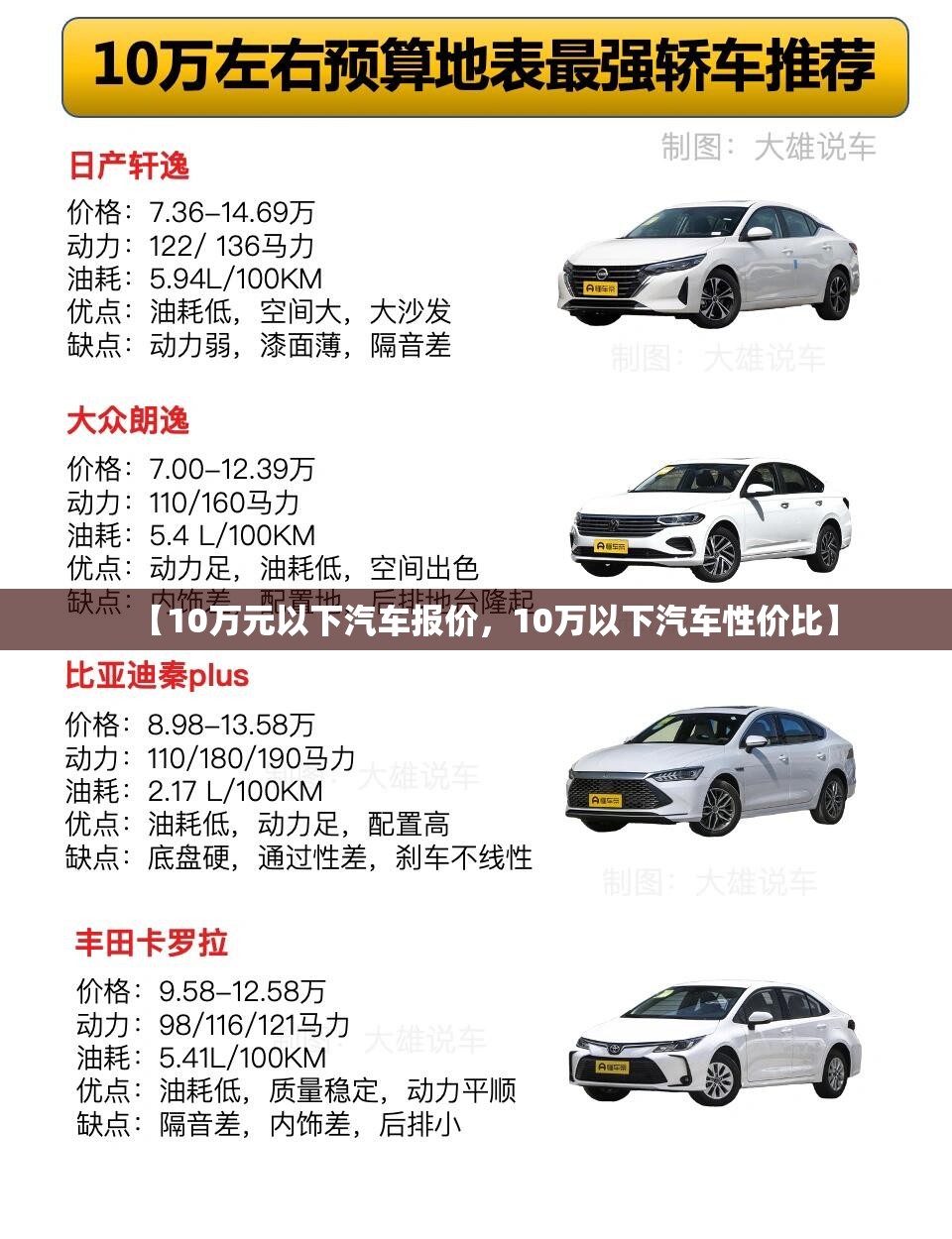 【10万元以下汽车报价，10万以下汽车性价比】