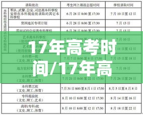 17年高考时间/17年高考时间表