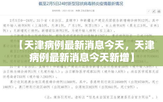 【天津病例最新消息今天,天津病例最新消息今天新增】 【天津病例最新消息今天,天津病例最新消息今天新增】