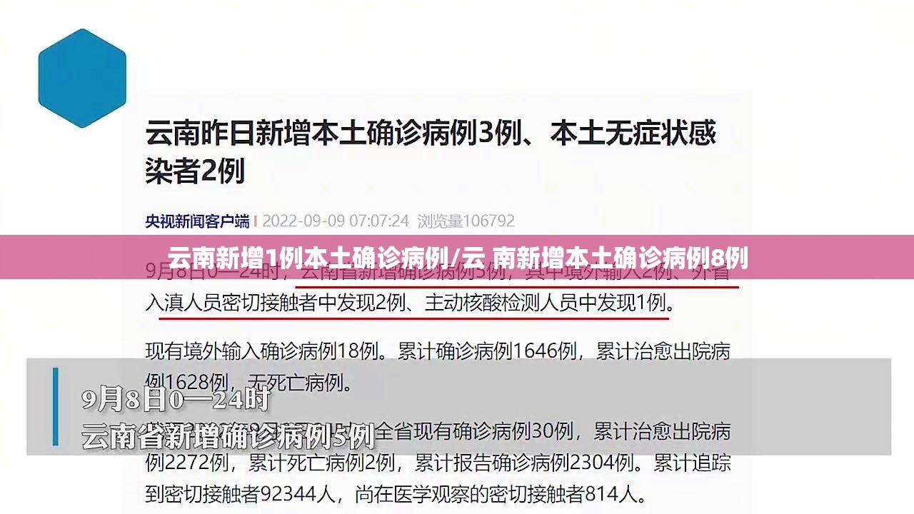 云南新增1例本土确诊病例/云 南新增本土确诊病例8例