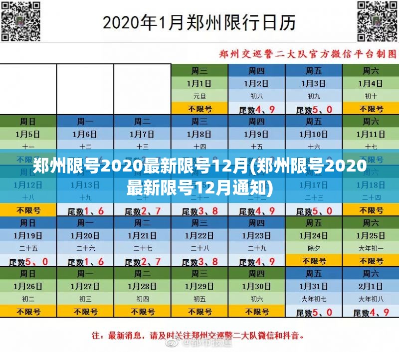 郑州限号2020最新限号12月(郑州限号2020最新限号12月通知)