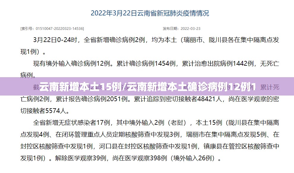 云南新增本土15例/云南新增本土确诊病例12例1 云南新增本土15例/云南新增本土确诊病例12例1