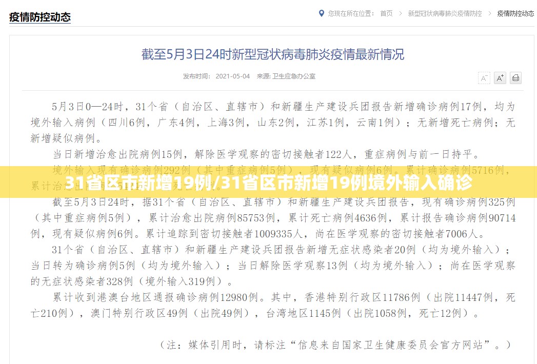 31省区市新增19例/31省区市新增19例境外输入确诊