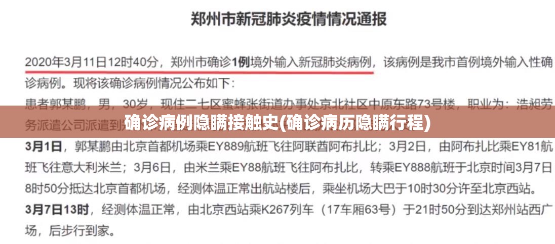 确诊病例隐瞒接触史(确诊病历隐瞒行程) 确诊病例隐瞒接触史(确诊病历隐瞒行程)