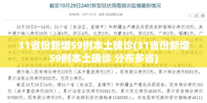 31省份新增59例本土确诊(31省份新增59例本土确诊 分布多省)