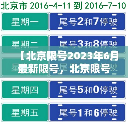 【北京限号2023年6月最新限号，北京限号2023年6月最新限号规定】