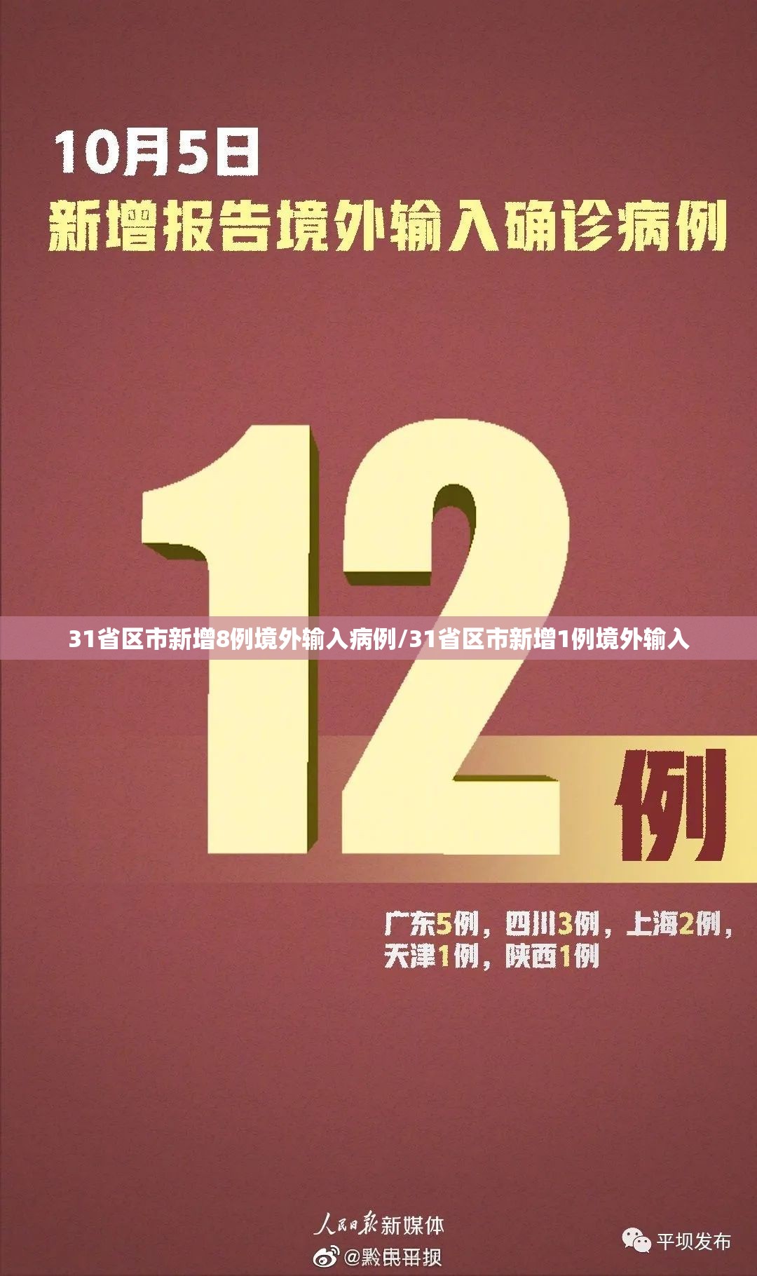 31省区市新增8例境外输入病例/31省区市新增1例境外输入