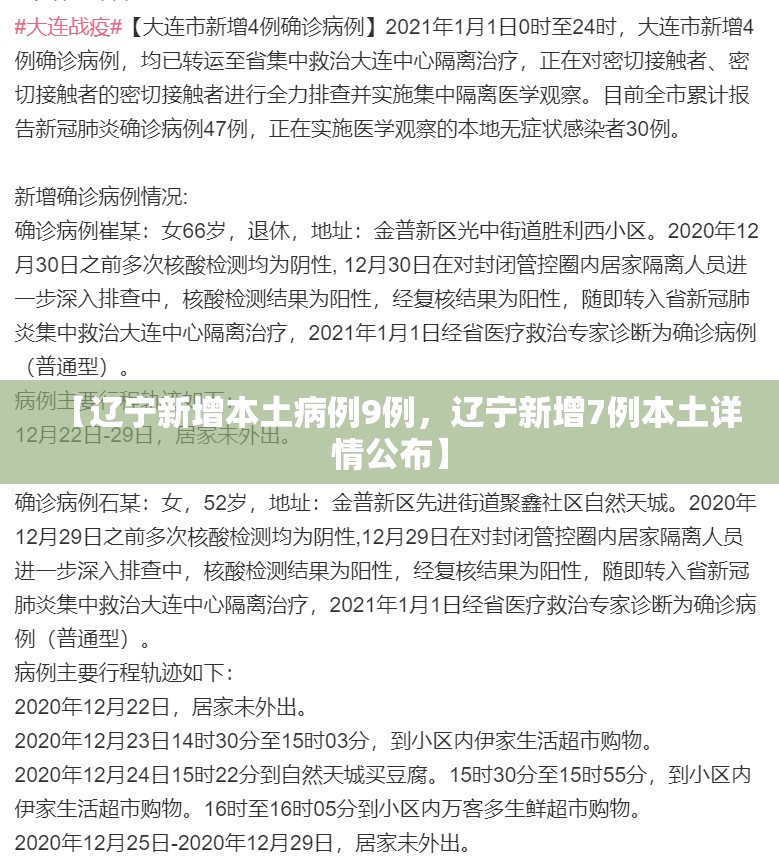 【辽宁新增本土病例9例，辽宁新增7例本土详情公布】