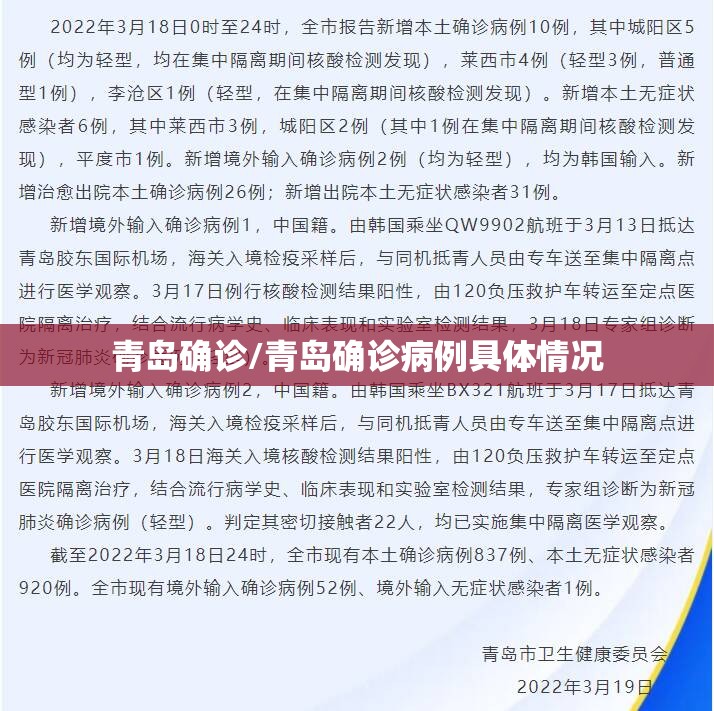 青岛确诊/青岛确诊病例具体情况