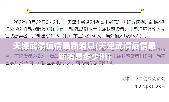 天津武清疫情最新消息(天津武清疫情最新消息多少例) 天津武清疫情最新消息(天津武清疫情最新消息多少例)