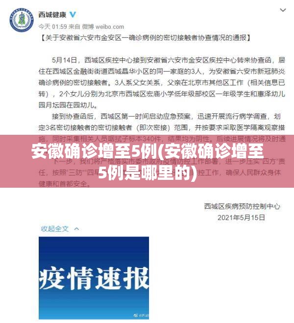 安徽确诊增至5例(安徽确诊增至5例是哪里的)