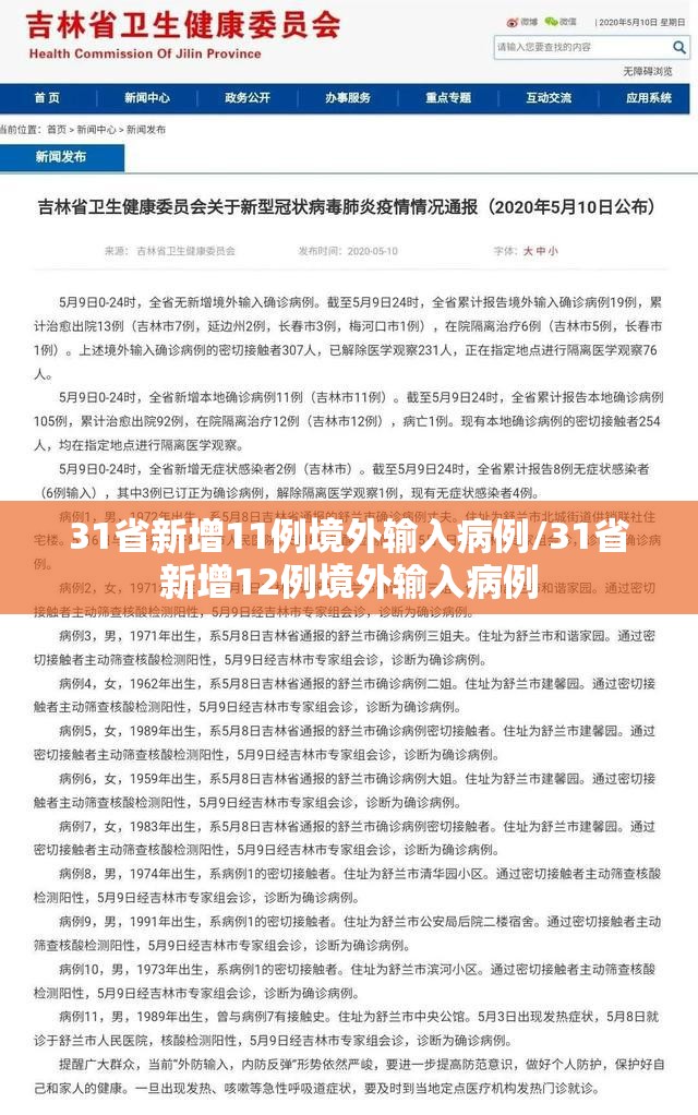31省新增11例境外输入病例/31省新增12例境外输入病例