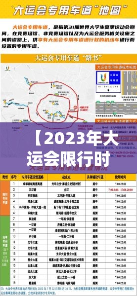【2023年大运会限行时间，2023年大运会限行时间是多少】