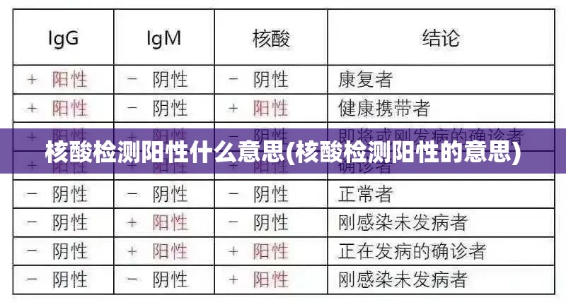 核酸检测阳性什么意思(核酸检测阳性的意思)