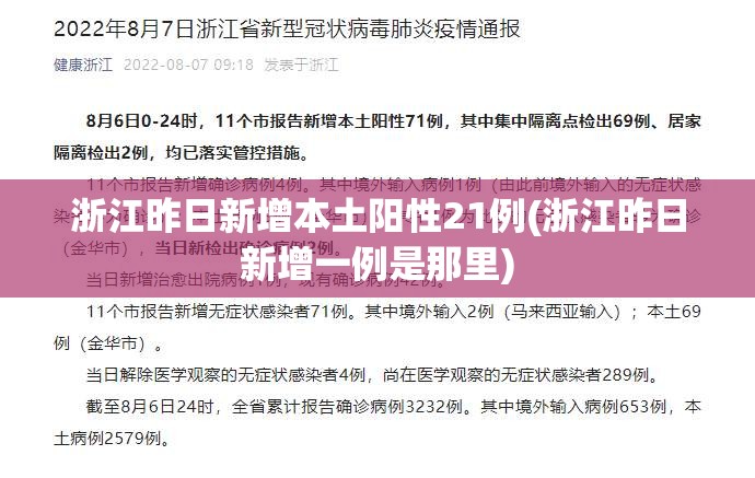 浙江昨日新增本土阳性21例(浙江昨日新增一例是那里)
