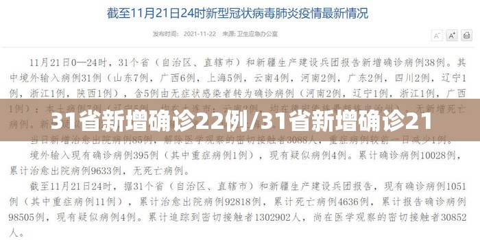 31省新增确诊22例/31省新增确诊21