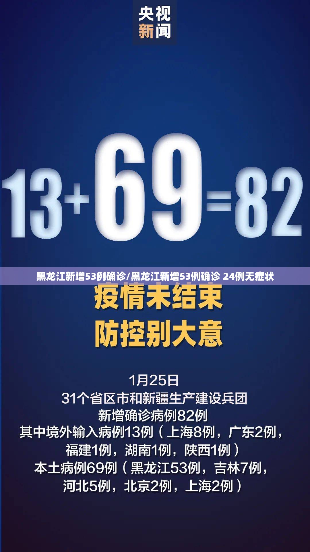 黑龙江新增53例确诊/黑龙江新增53例确诊 24例无症状 黑龙江新增53例确诊/黑龙江新增53例确诊 24例无症状