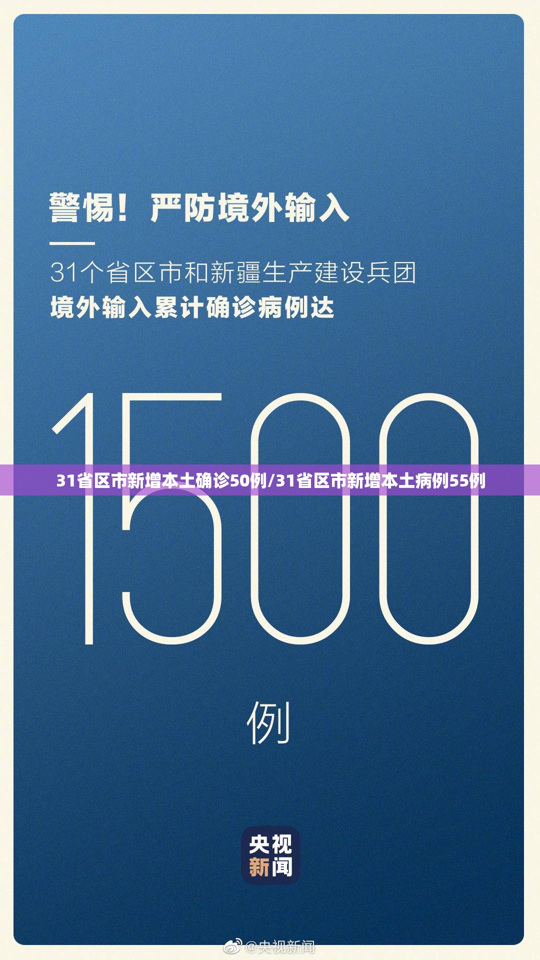 31省区市新增本土确诊50例/31省区市新增本土病例55例
