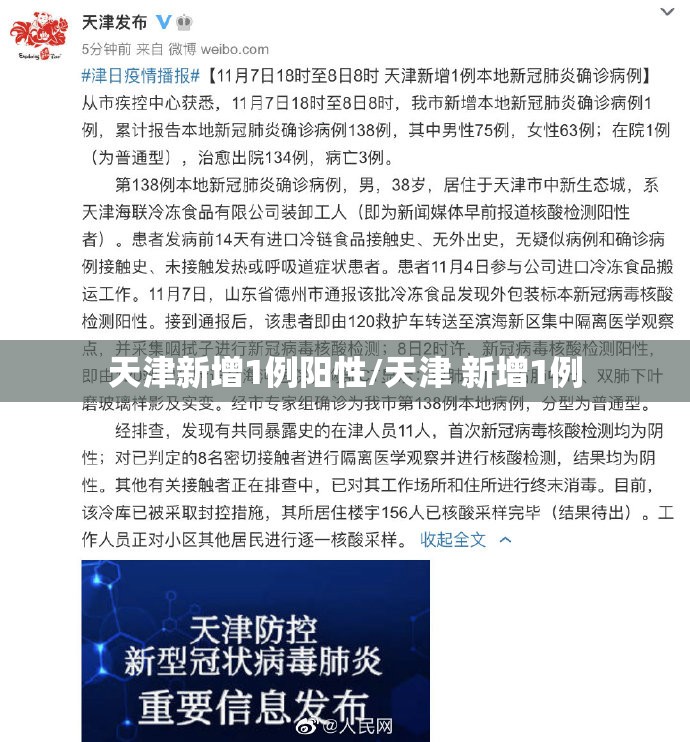 天津新增1例阳性/天津 新增1例