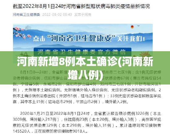 河南新增8例本土确诊(河南新增八例)