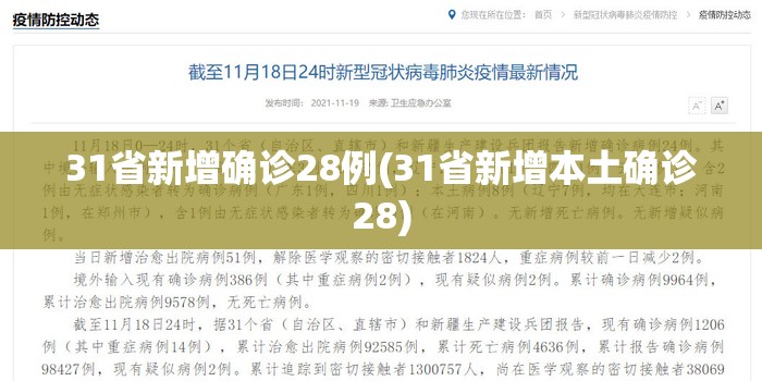 31省新增确诊28例(31省新增本土确诊28)