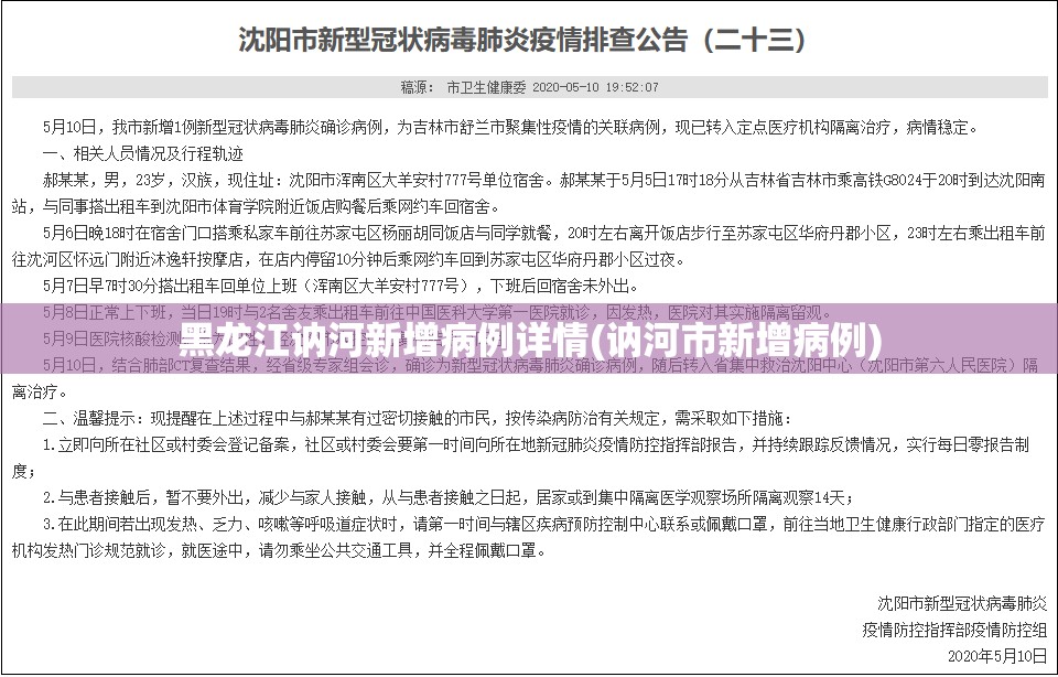 黑龙江讷河新增病例详情(讷河市新增病例)