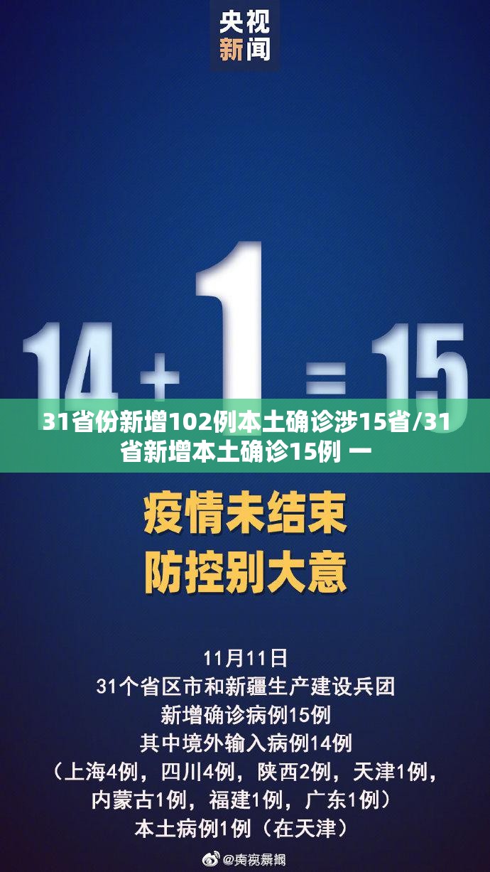 31省份新增102例本土确诊涉15省/31省新增本土确诊15例 一