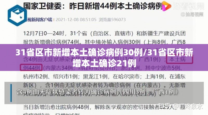 31省区市新增本土确诊病例30例/31省区市新增本土确诊21例