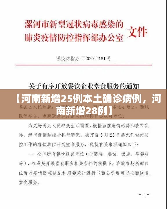 【河南新增25例本土确诊病例，河南新增28例】