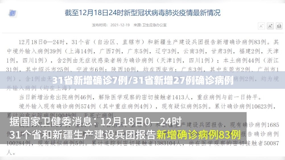 31省新增确诊7例/31省新增27例确诊病例