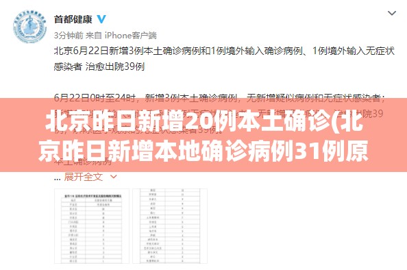 北京昨日新增20例本土确诊(北京昨日新增本地确诊病例31例原因)