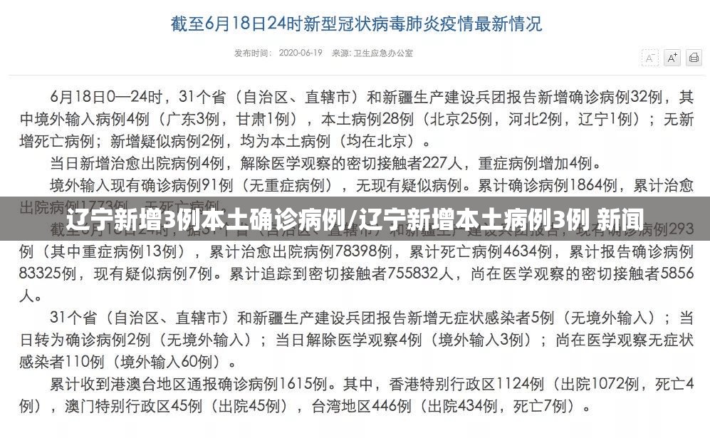 辽宁新增3例本土确诊病例/辽宁新增本土病例3例 新闻