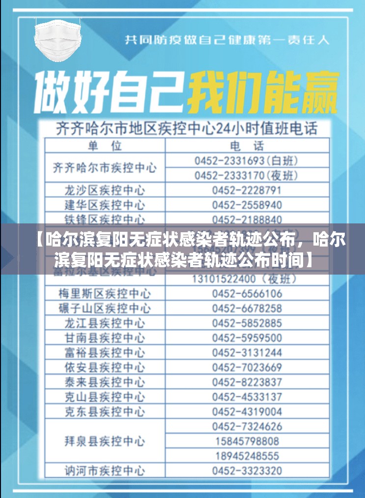 【哈尔滨复阳无症状感染者轨迹公布，哈尔滨复阳无症状感染者轨迹公布时间】
