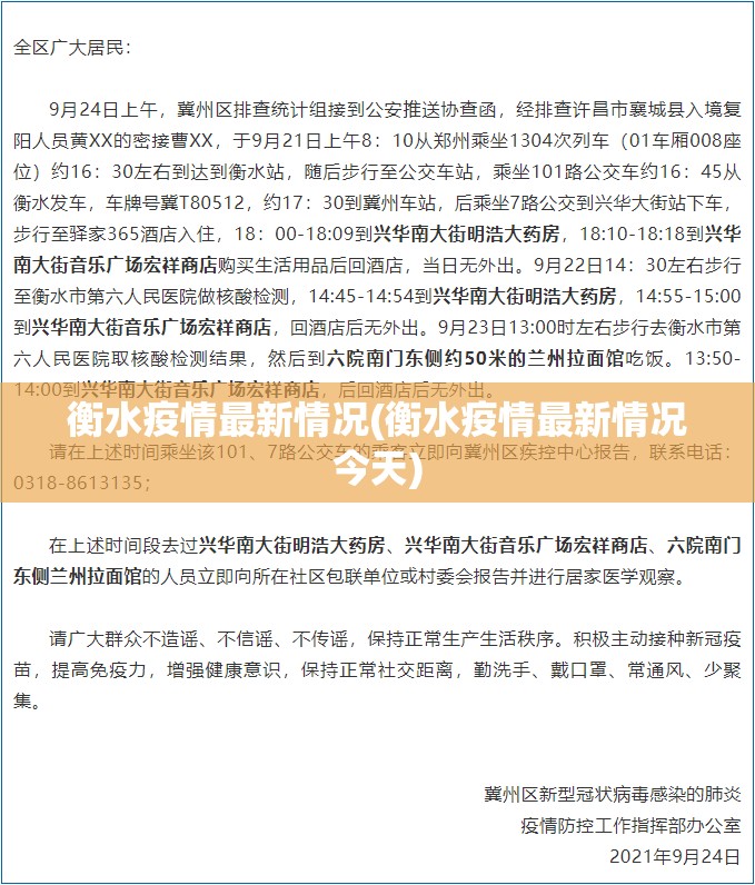 衡水疫情最新情况(衡水疫情最新情况今天)